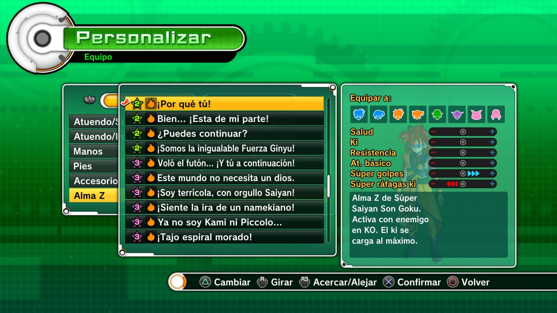 dragon ball xenoverse platino - alma Z Por que tu para spam de ki
