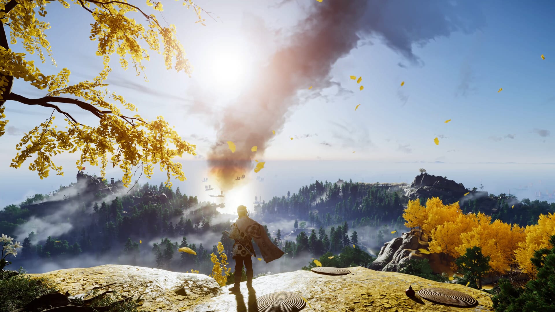 Ghost of Tsushima platino - paisaje explorando la isla de Tsushima