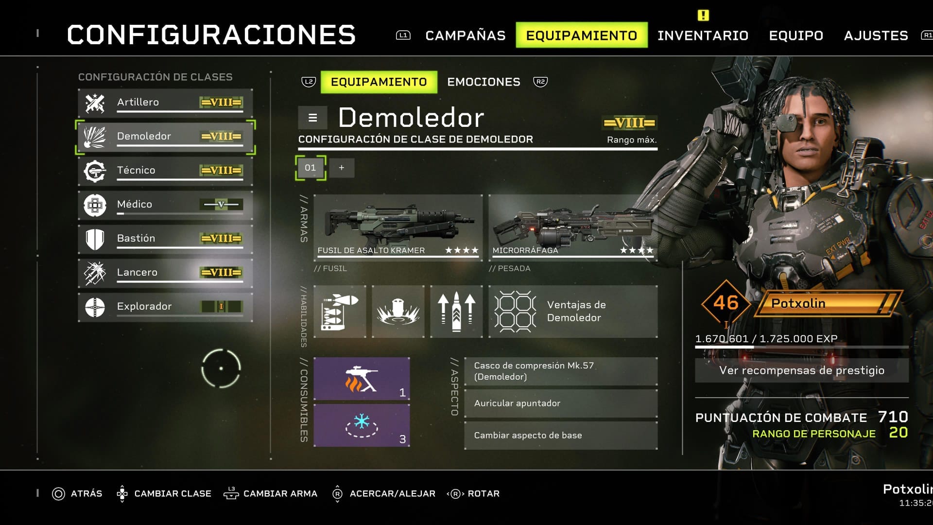 platino aliens fireteam elite - build de Demoledor con misiles