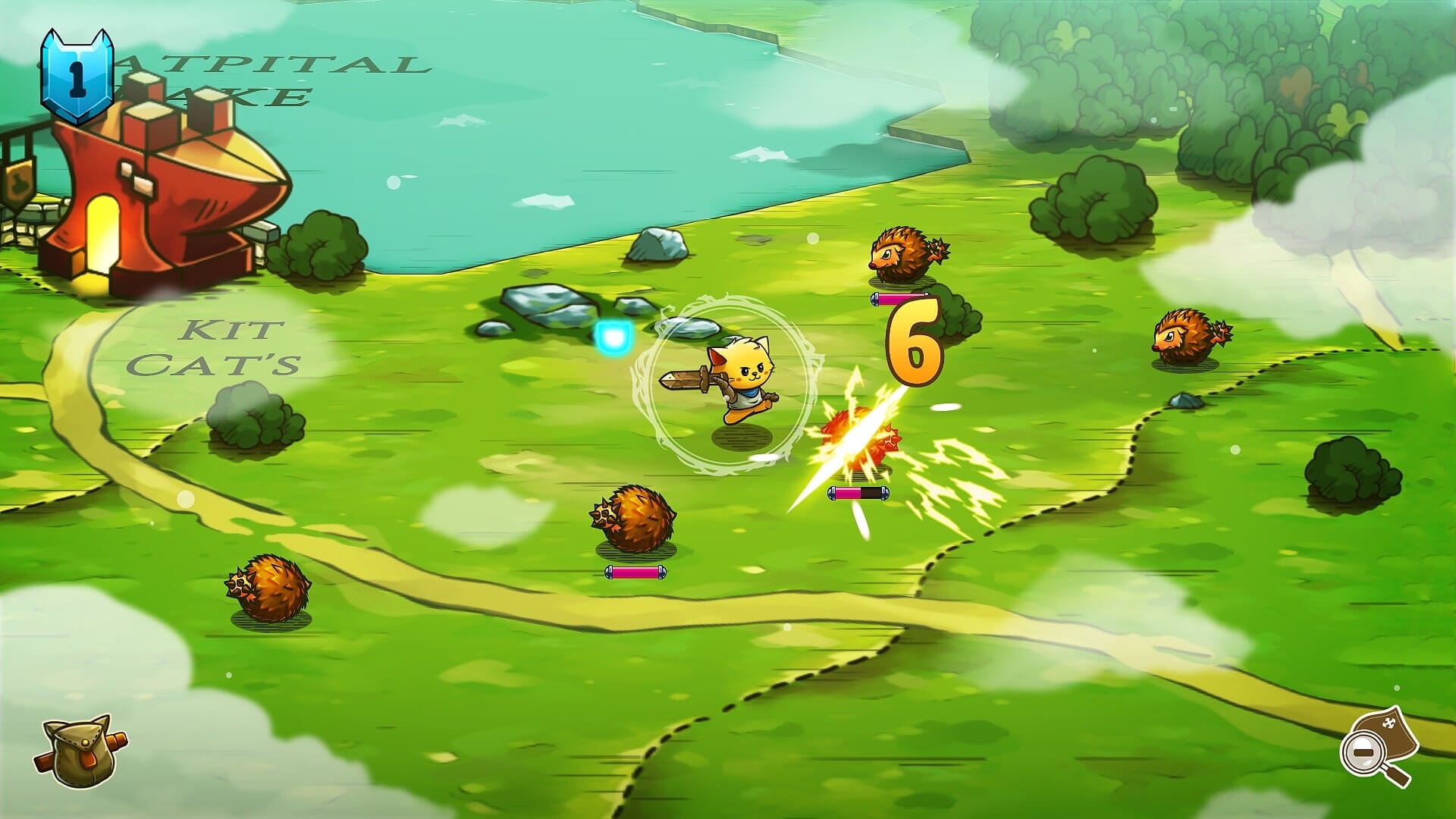 platino cat quest - combate contra erizos en Felinia