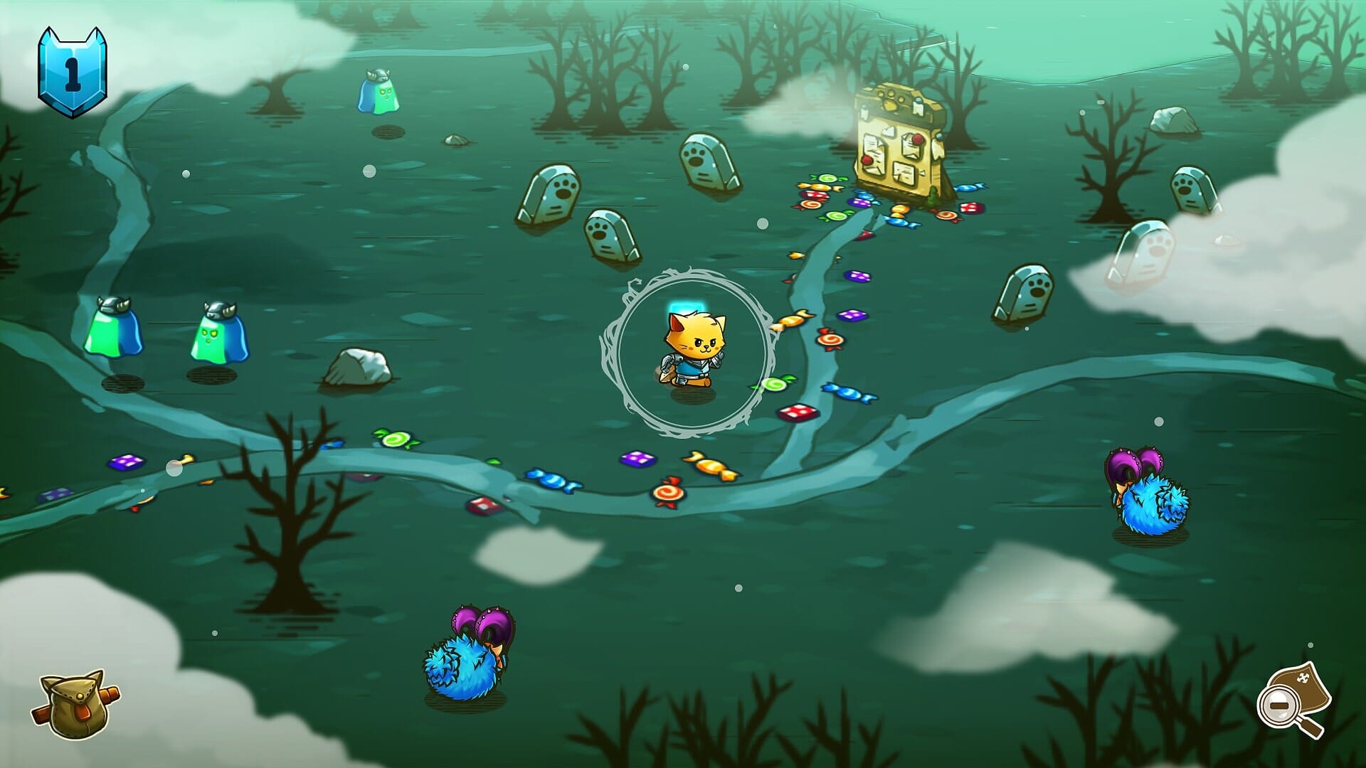 platino cat quest - explorando el mapa de Felinia