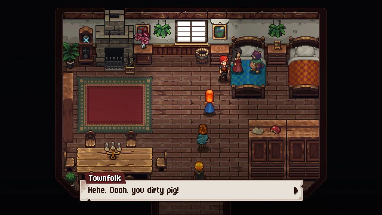 platino chained echoes - diálogo en una casa del pueblo, con los textos en inglés