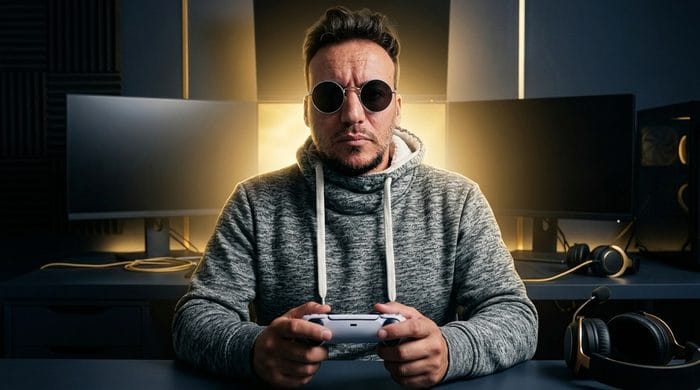 Potxolin con el mando de PS5
