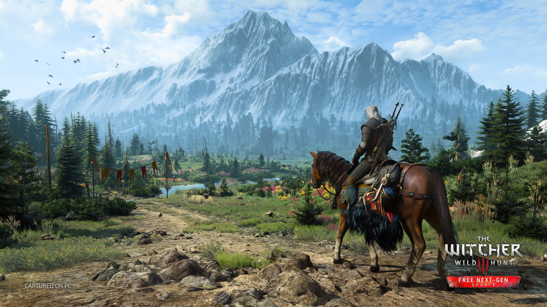 The Witcher 3 platino - Geralt explorando el mundo abierto a caballo
